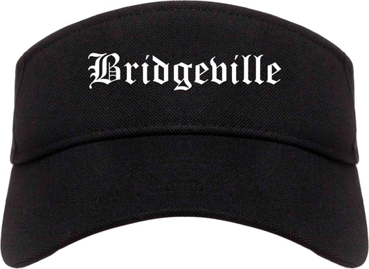 Bridgeville Pennsylvania PA Old English Mens Visor Cap Hat Black