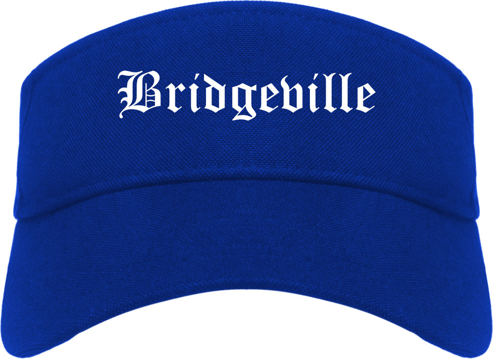 Bridgeville Pennsylvania PA Old English Mens Visor Cap Hat Royal Blue