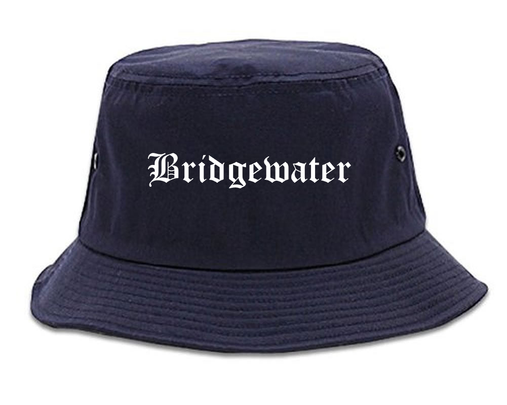 Bridgewater Virginia VA Old English Mens Bucket Hat Navy Blue