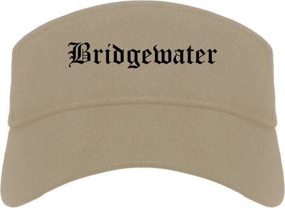 Bridgewater Virginia VA Old English Mens Visor Cap Hat Khaki