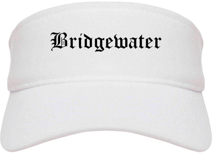 Bridgewater Virginia VA Old English Mens Visor Cap Hat White