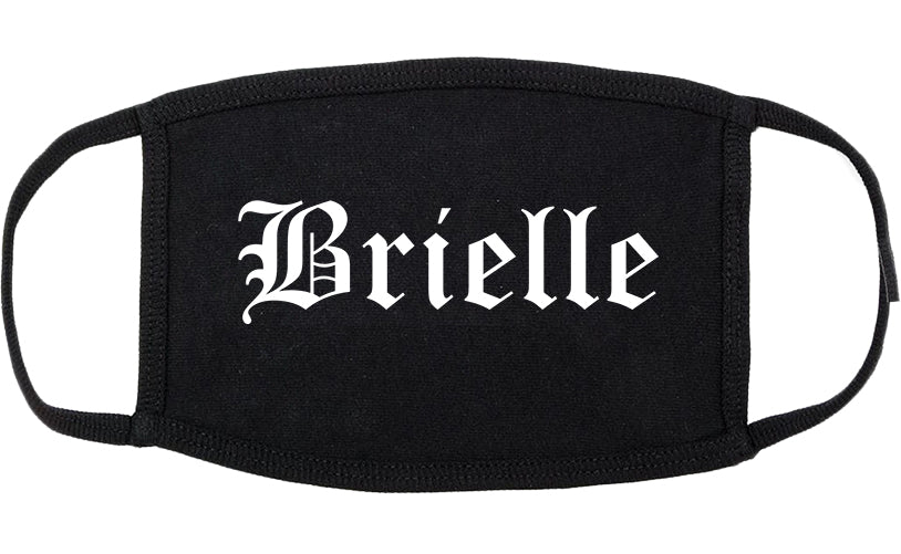 Brielle New Jersey NJ Old English Cotton Face Mask Black