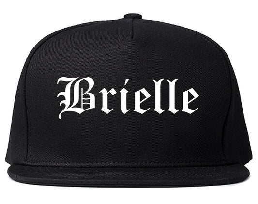 Brielle New Jersey NJ Old English Mens Snapback Hat Black