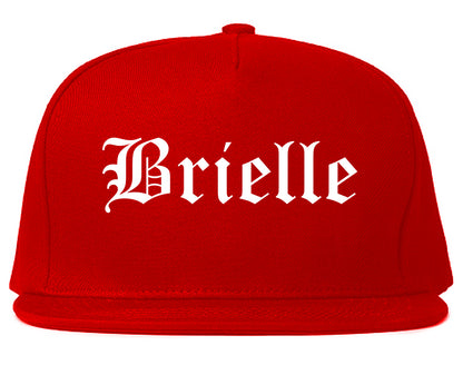 Brielle New Jersey NJ Old English Mens Snapback Hat Red