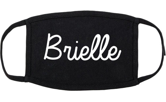 Brielle New Jersey NJ Script Cotton Face Mask Black