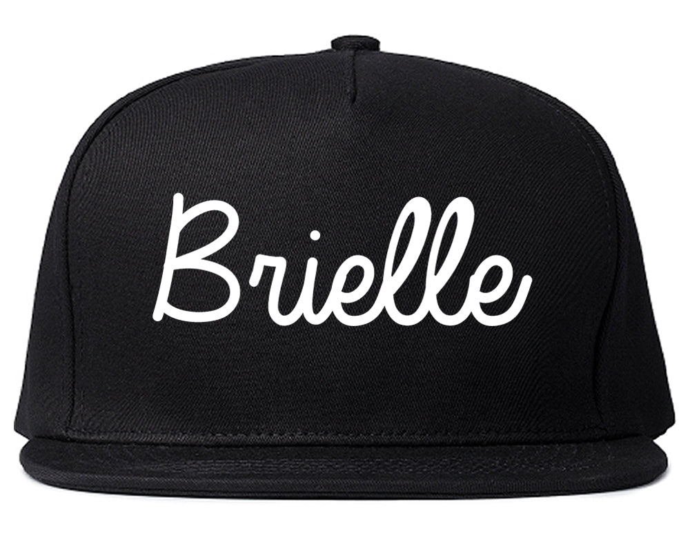 Brielle New Jersey NJ Script Mens Snapback Hat Black