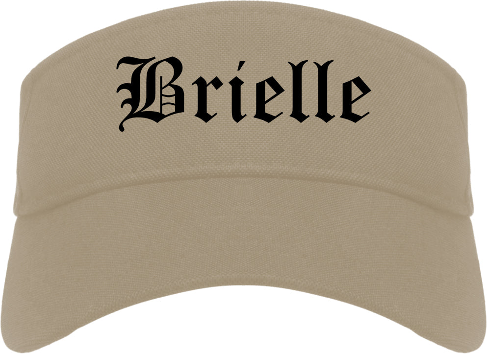 Brielle New Jersey NJ Old English Mens Visor Cap Hat Khaki