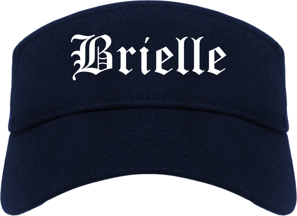 Brielle New Jersey NJ Old English Mens Visor Cap Hat Navy Blue