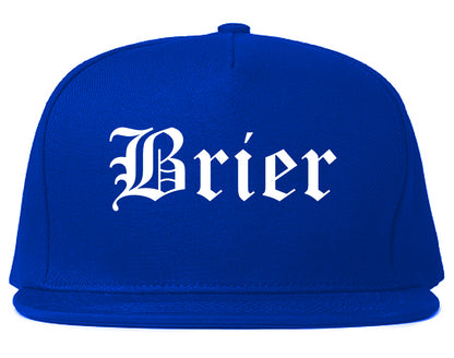 Brier Washington WA Old English Mens Snapback Hat Royal Blue