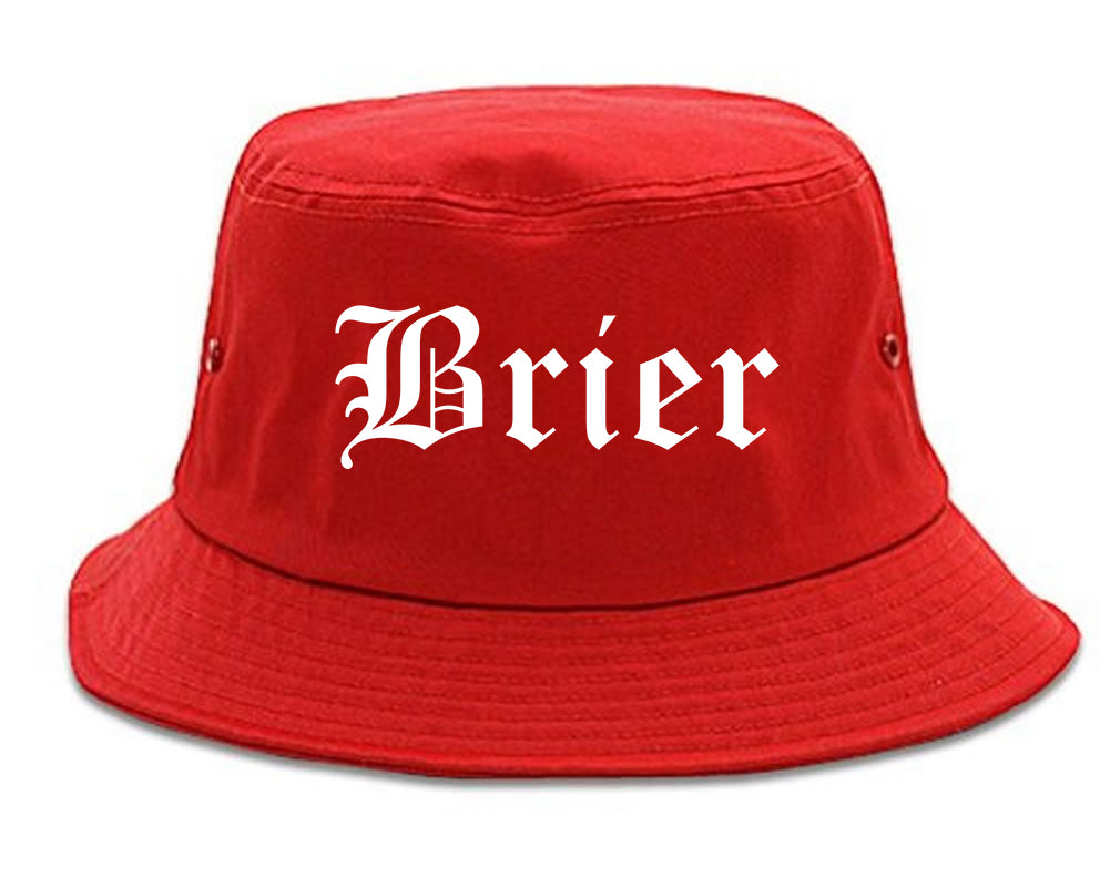 Brier Washington WA Old English Mens Bucket Hat Red