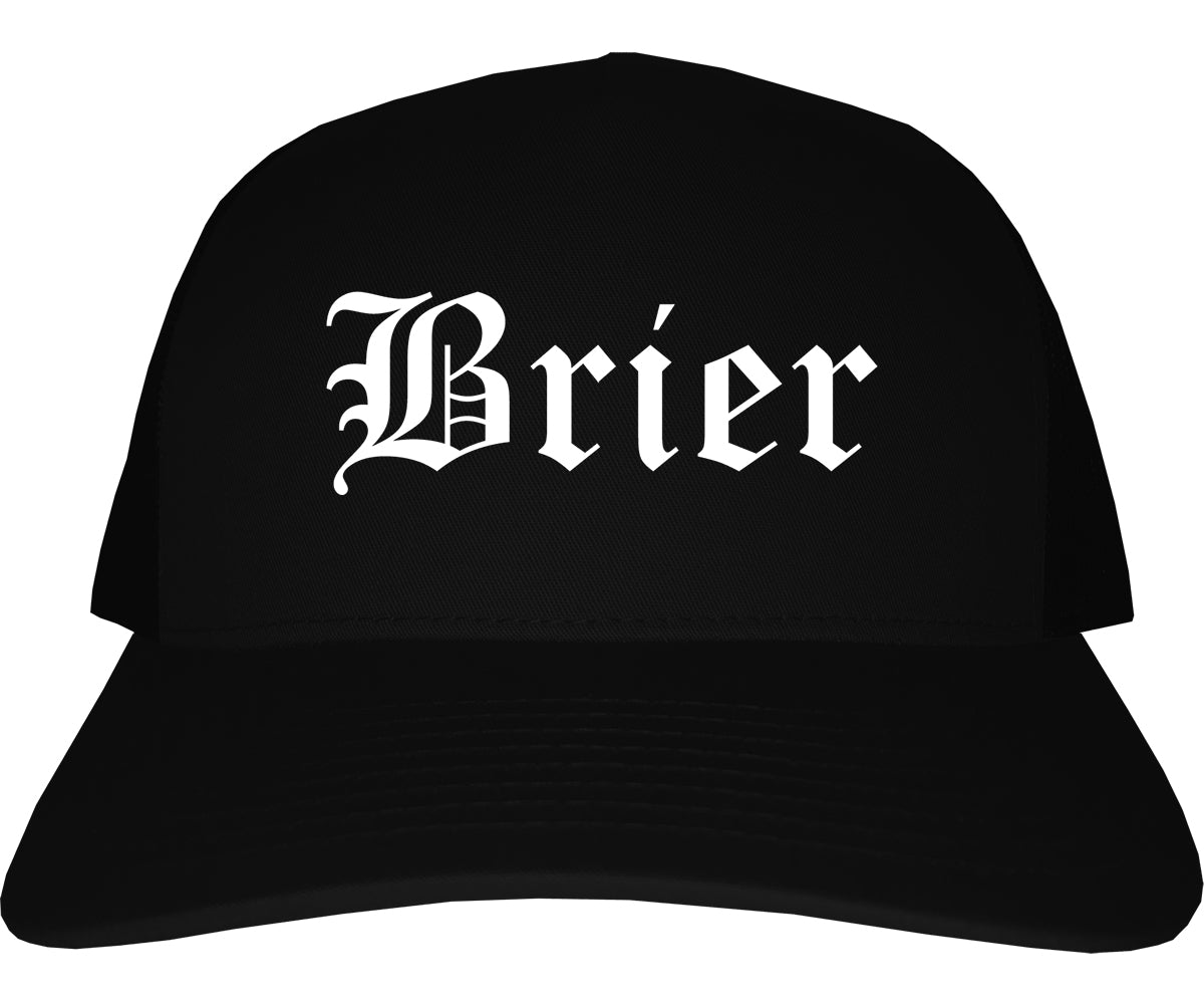 Brier Washington WA Old English Mens Trucker Hat Cap Black