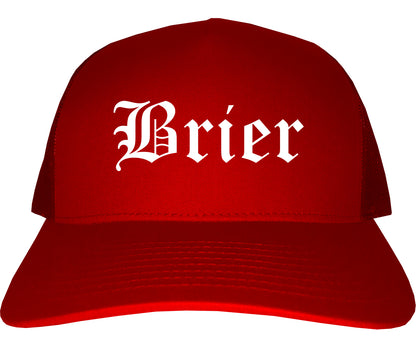 Brier Washington WA Old English Mens Trucker Hat Cap Red
