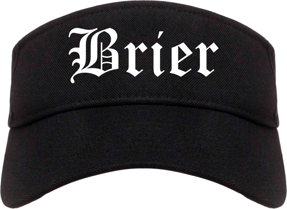 Brier Washington WA Old English Mens Visor Cap Hat Black