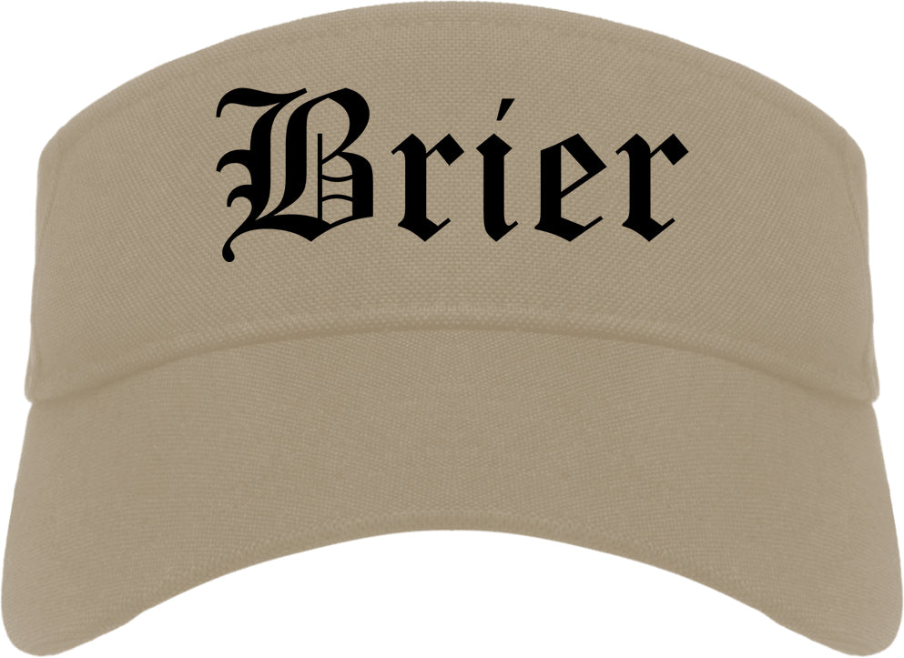 Brier Washington WA Old English Mens Visor Cap Hat Khaki