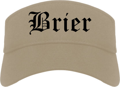 Brier Washington WA Old English Mens Visor Cap Hat Khaki