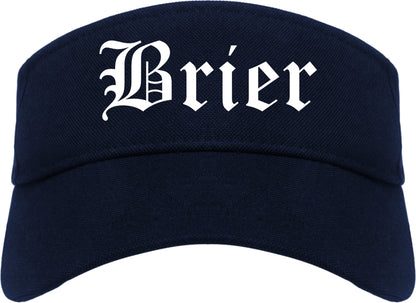 Brier Washington WA Old English Mens Visor Cap Hat Navy Blue