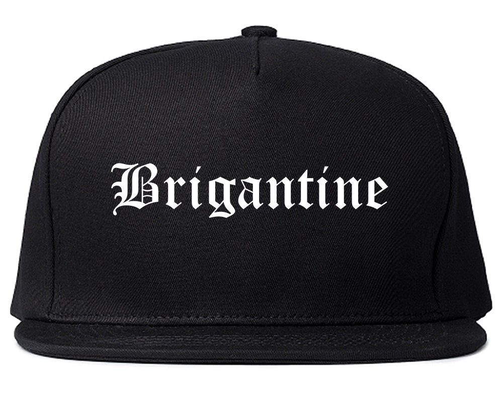 Brigantine New Jersey NJ Old English Mens Snapback Hat Black
