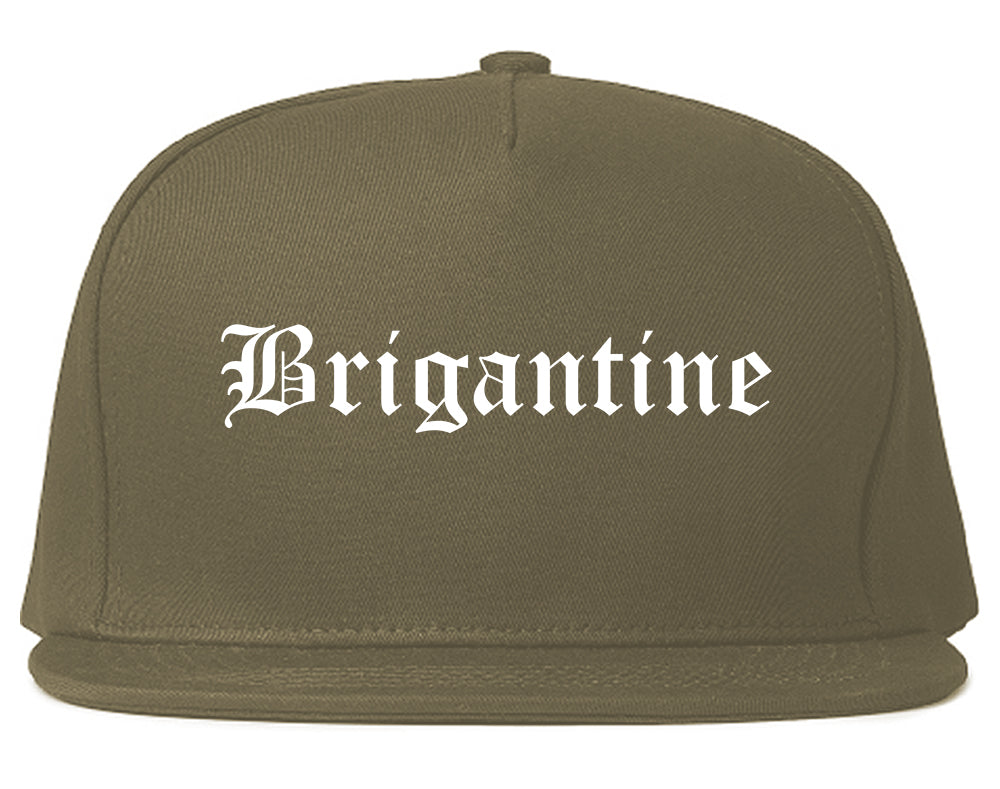 Brigantine New Jersey NJ Old English Mens Snapback Hat Grey