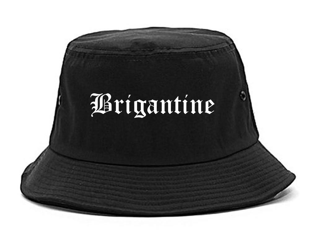Brigantine New Jersey NJ Old English Mens Bucket Hat Black