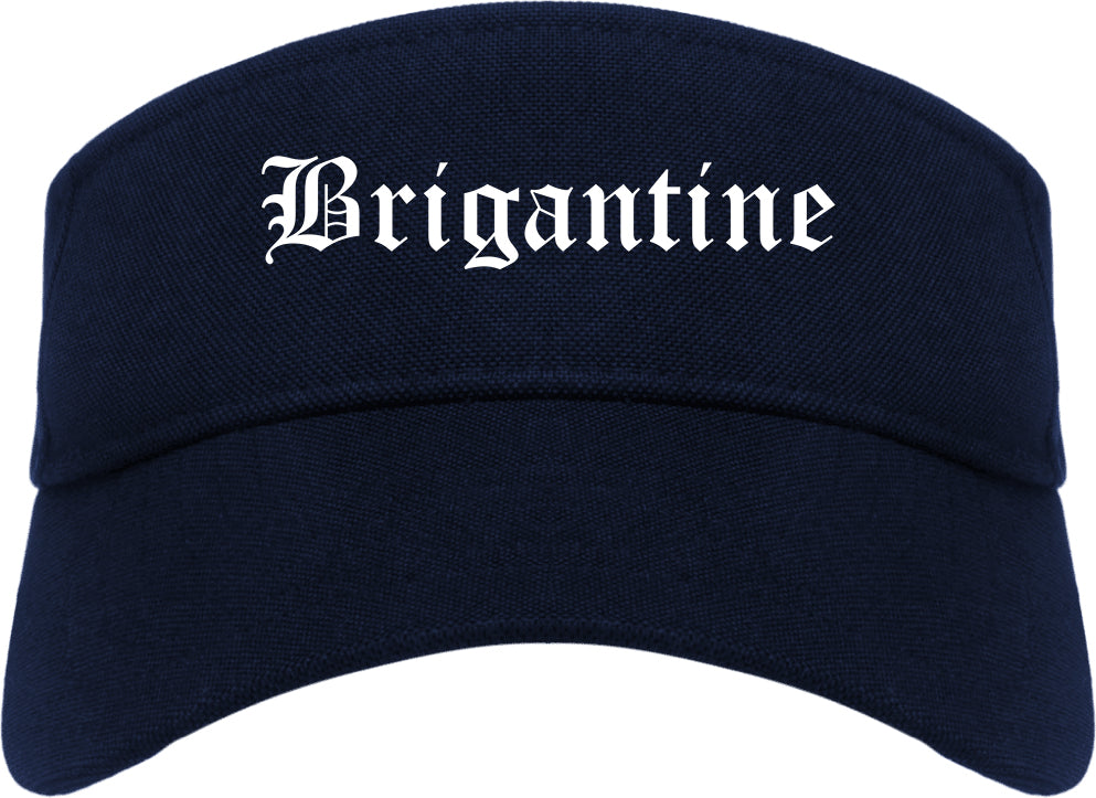 Brigantine New Jersey NJ Old English Mens Visor Cap Hat Navy Blue