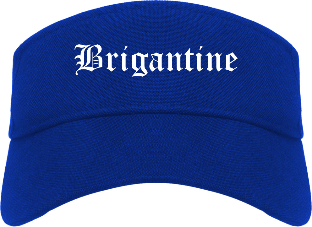 Brigantine New Jersey NJ Old English Mens Visor Cap Hat Royal Blue