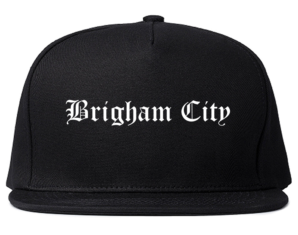 Brigham City Utah UT Old English Mens Snapback Hat Black