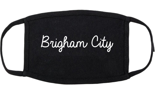 Brigham City Utah UT Script Cotton Face Mask Black