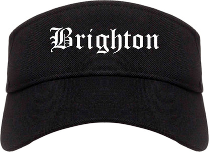 Brighton Michigan MI Old English Mens Visor Cap Hat Black