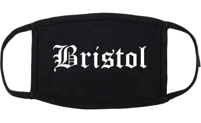 Bristol Connecticut CT Old English Cotton Face Mask Black