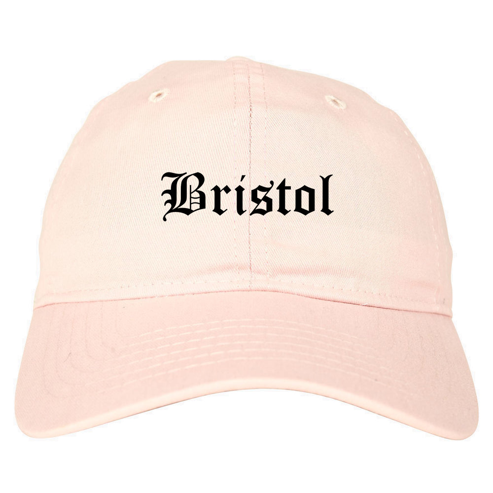 Bristol Connecticut CT Old English Mens Dad Hat Baseball Cap Pink