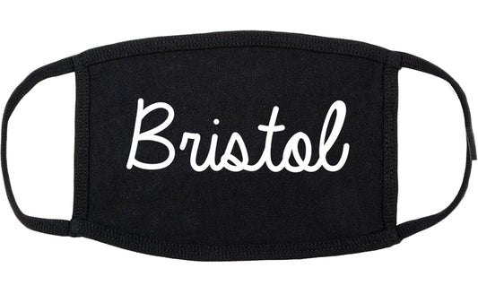 Bristol Connecticut CT Script Cotton Face Mask Black