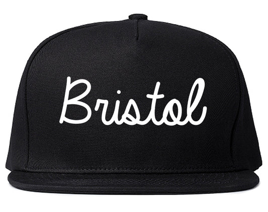 Bristol Connecticut CT Script Mens Snapback Hat Black