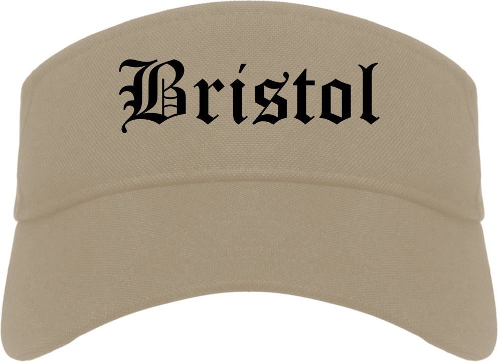 Bristol Connecticut CT Old English Mens Visor Cap Hat Khaki