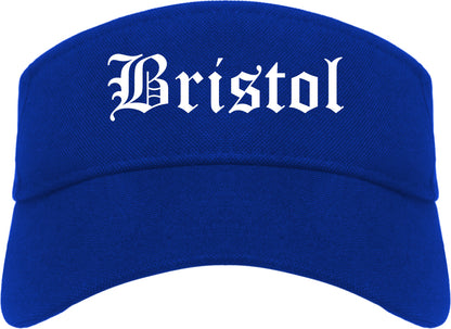 Bristol Connecticut CT Old English Mens Visor Cap Hat Royal Blue