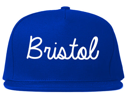 Bristol Pennsylvania PA Script Mens Snapback Hat Royal Blue