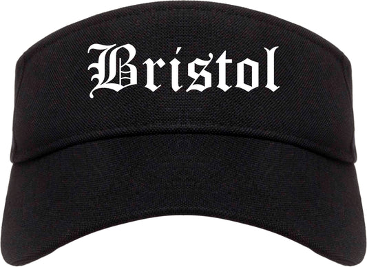 Bristol Tennessee TN Old English Mens Visor Cap Hat Black