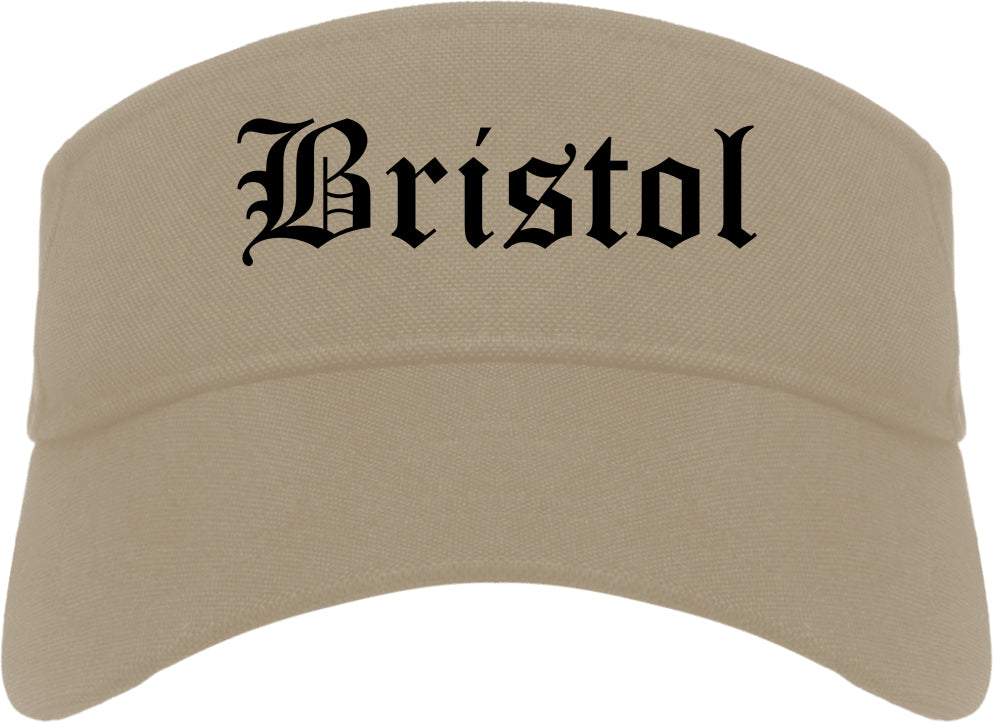 Bristol Tennessee TN Old English Mens Visor Cap Hat Khaki
