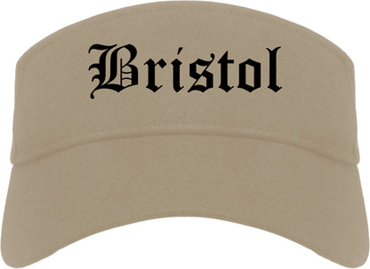 Bristol Tennessee TN Old English Mens Visor Cap Hat Khaki