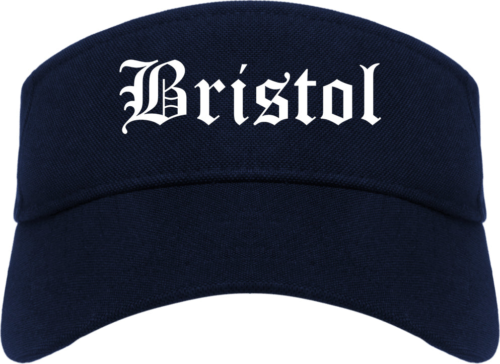 Bristol Tennessee TN Old English Mens Visor Cap Hat Navy Blue