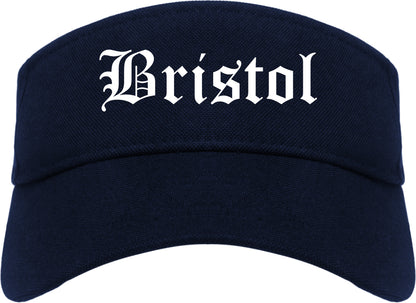 Bristol Tennessee TN Old English Mens Visor Cap Hat Navy Blue