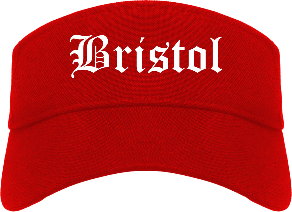 Bristol Tennessee TN Old English Mens Visor Cap Hat Red