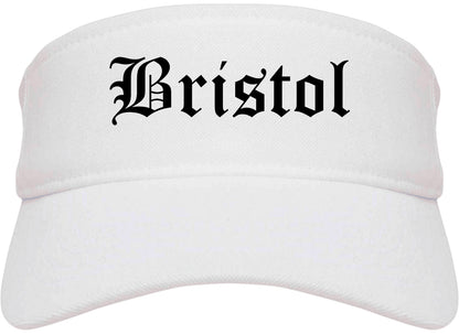 Bristol Tennessee TN Old English Mens Visor Cap Hat White