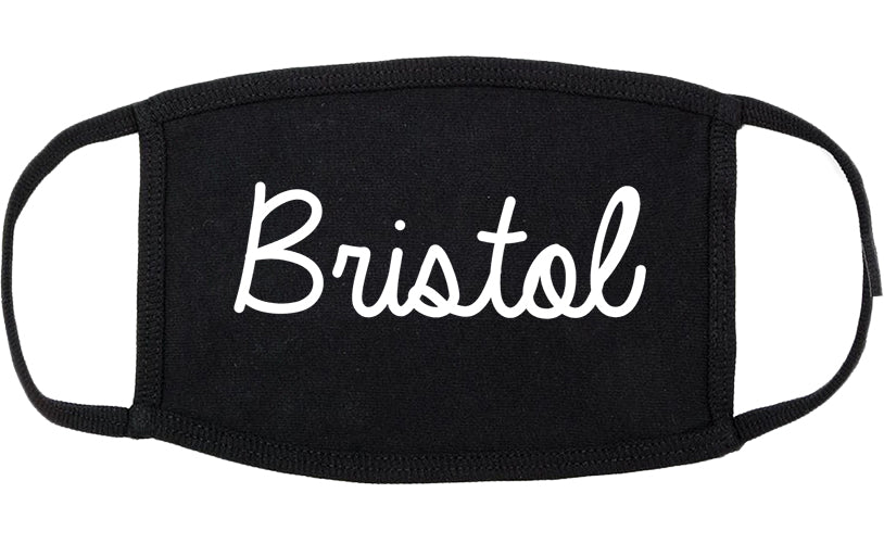 Bristol Virginia VA Script Cotton Face Mask Black