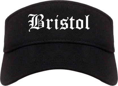 Bristol Virginia VA Old English Mens Visor Cap Hat Black