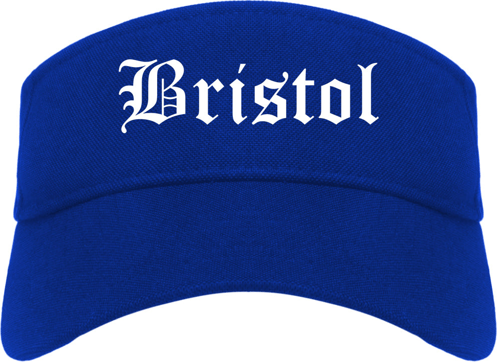 Bristol Virginia VA Old English Mens Visor Cap Hat Royal Blue
