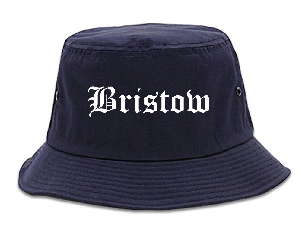 Bristow Oklahoma OK Old English Mens Bucket Hat Navy Blue