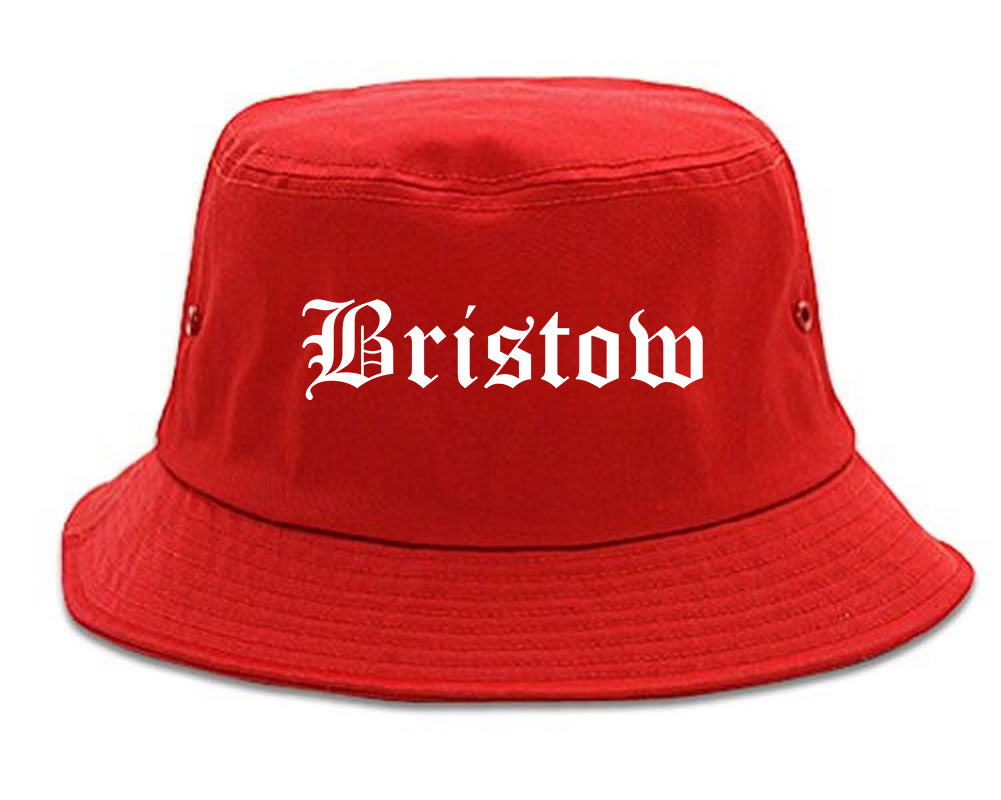 Bristow Oklahoma OK Old English Mens Bucket Hat Red