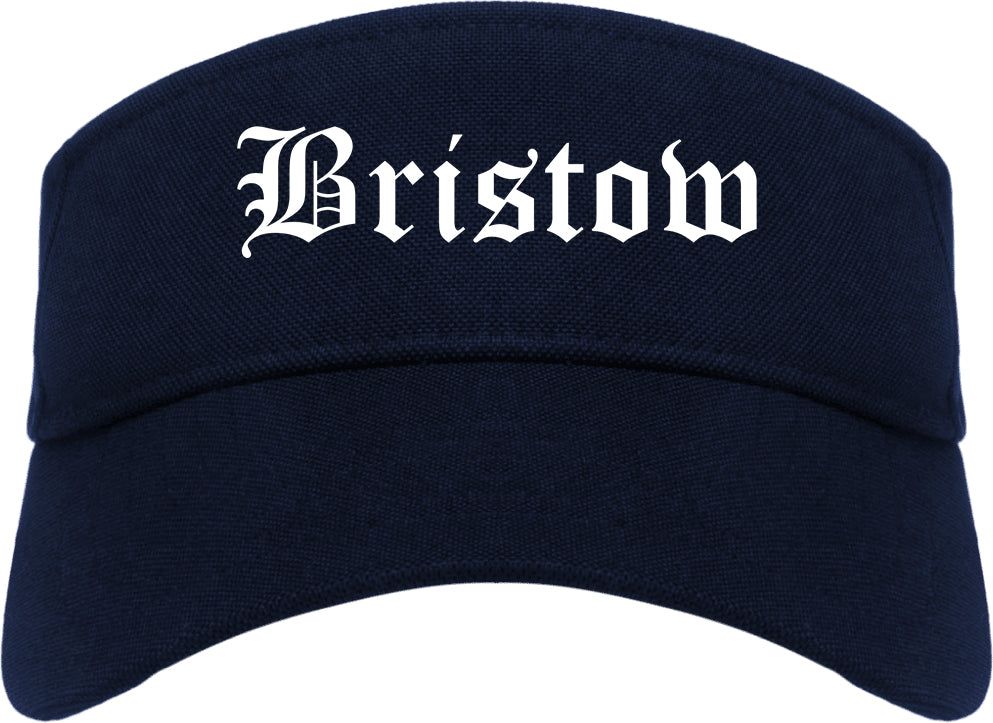 Bristow Oklahoma OK Old English Mens Visor Cap Hat Navy Blue