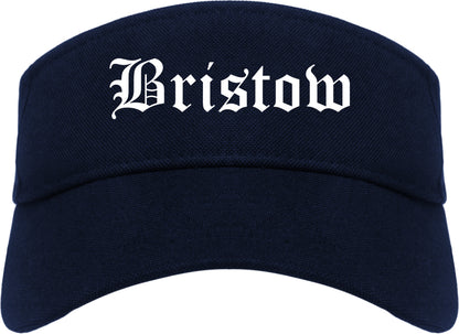 Bristow Oklahoma OK Old English Mens Visor Cap Hat Navy Blue