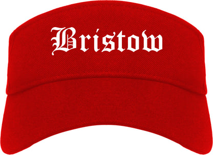 Bristow Oklahoma OK Old English Mens Visor Cap Hat Red